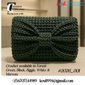 Forest Green Crochet Bow Handbag
