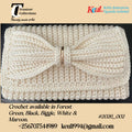 Cream Crochet Bow Clutch