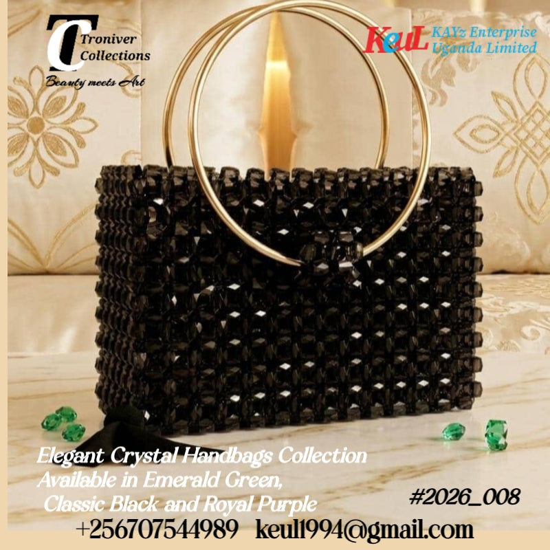 Classic Black Crystal Handbag