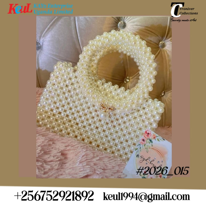 Pearl Circle-Handle Bag with Gold Charm