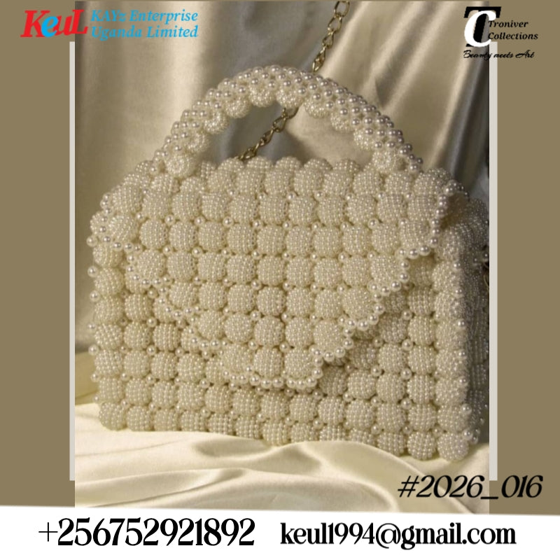 Pearl Flap Handbag (Scalloped Edges)