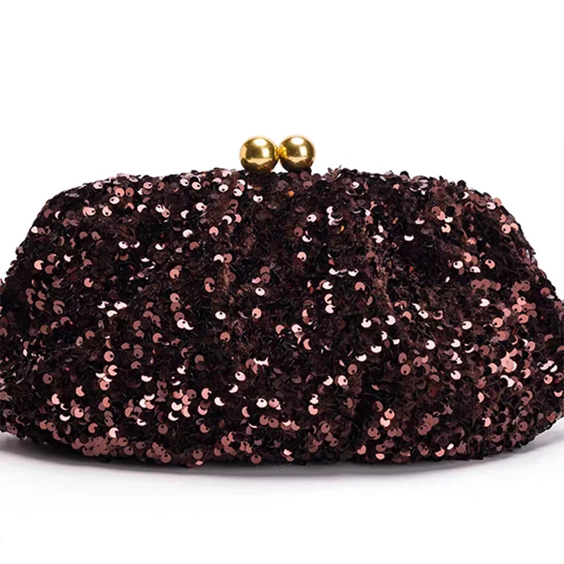 Crystal Rhinestone Clutch Handbag, Luxury Sequin Glitter Sparkly Chain Women Shoulder Bag Crossbody Purse Wedding Banquet Prom