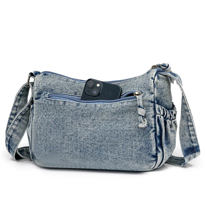 Women Bag Top Selling Denim Vintage Messenger Bag Retro Jeans Tote Large Capacity Woman Casual Fashion Shoulder Bag New Handbag