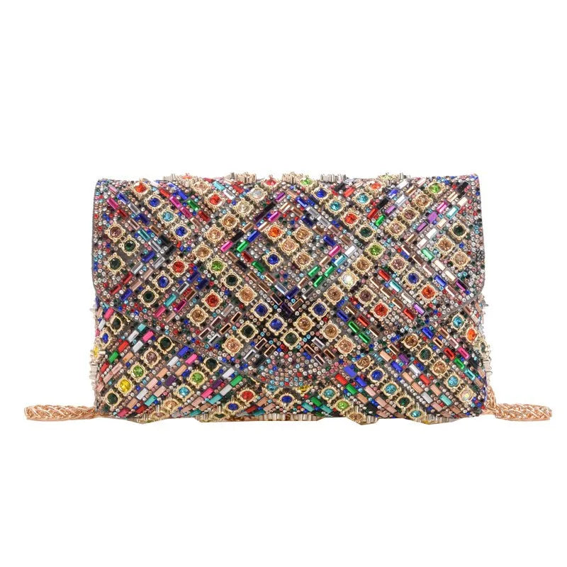 Rhinestone Evening Clutch Bag 2025 Diamond Women Banquet Party Wedding Fashion Messenger Purse Chain Small Shoulder Bag