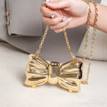 Women's Luxury Designer Bow Acrylic Clutch Bag  with Chain Mini Crossbody Handbag for Party Evening Gold Silver Bags for woman