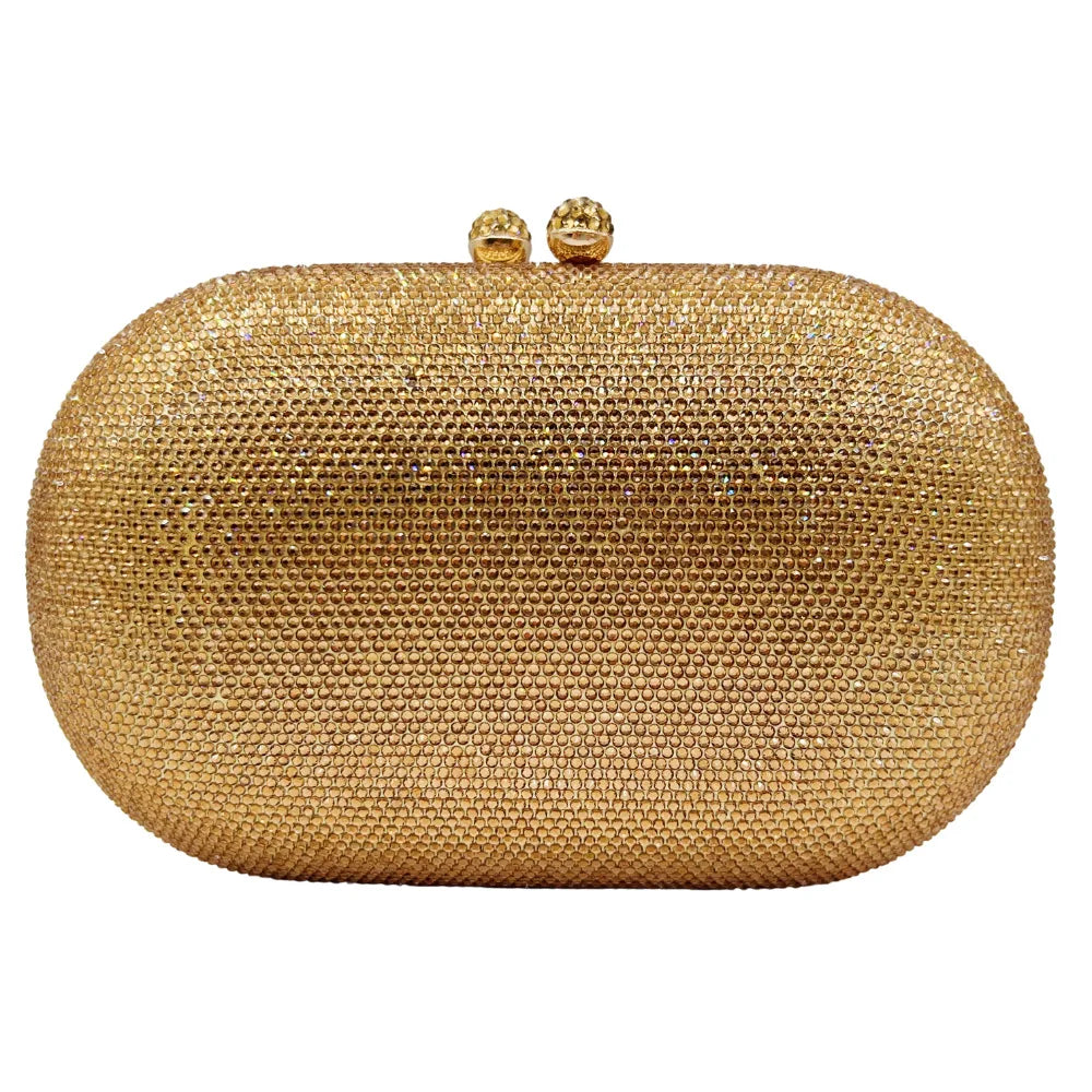 Rhinestone Crystal Evening Clutch Bag Chain Strap Sparkly Handbag Women's Party Wedding Banquet Luxury