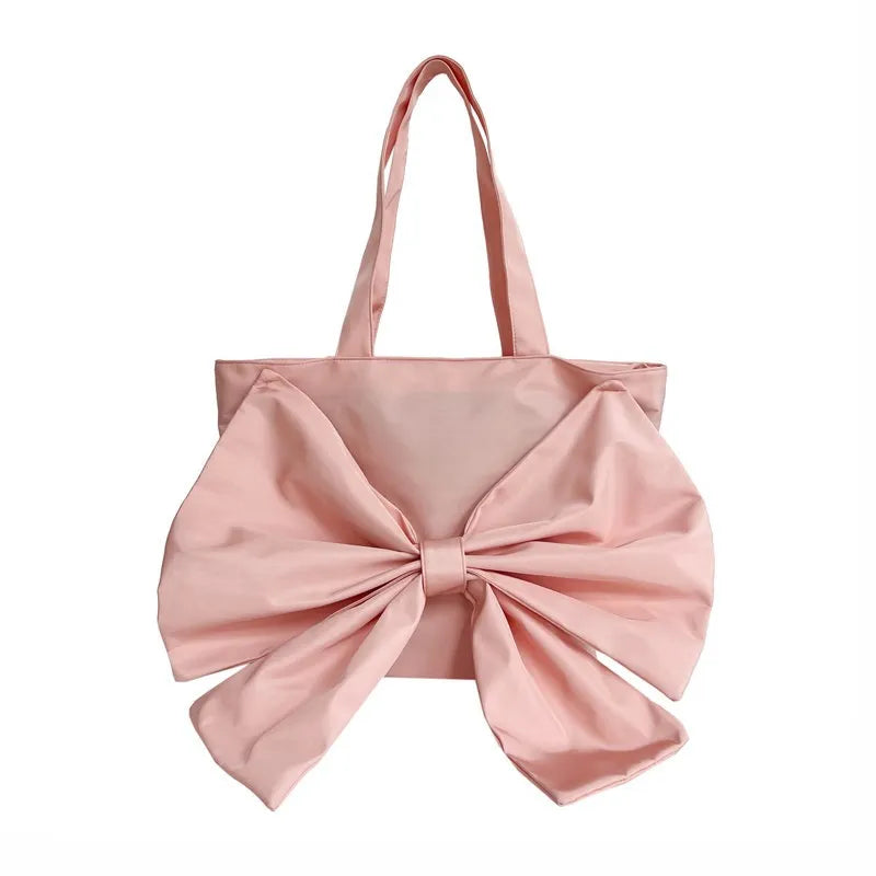 Large Capacity Handbag Casual Tote Big Bowknot Fashion Underarm Shoulder Bag Shopping Pack Korean Style Female Daily Use Bag