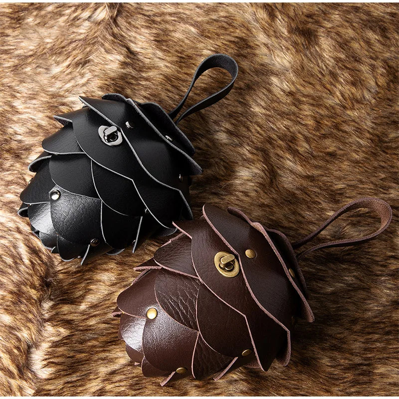 Creative Hot-sell Pine Cone-shaped Bag Popular Europe America Coin Purse New Retro Fashion Clutch High-quality Leather Women Bag