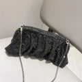Elegant Shiny Rhinestone Evening Clutch Bags Women New Folds Crystal Clip Purses and Handbags Designer Wedding Party