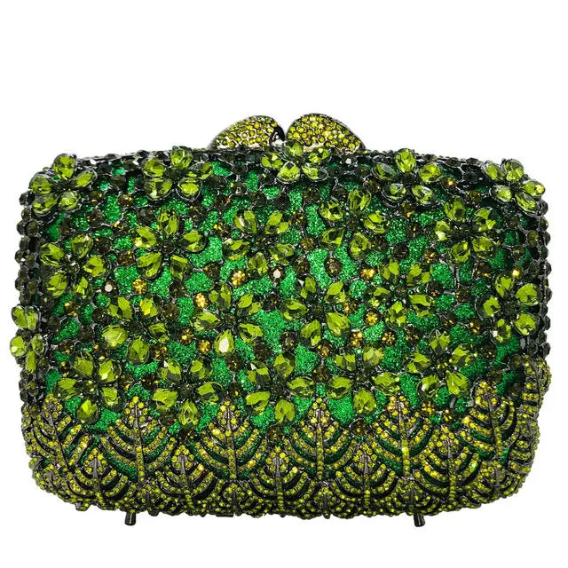 Boutique De FGG Rhinestone Clutch Purses for Women Evening Bags Elegant Crystal Clutch Purse Wedding Party Handbags and Purses