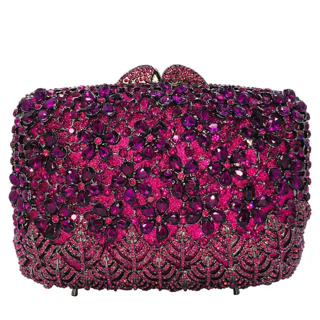 Boutique De FGG Rhinestone Clutch Purses for Women Evening Bags Elegant Crystal Clutch Purse Wedding Party Handbags and Purses