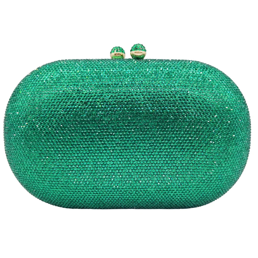 Rhinestone Crystal Evening Clutch Bag Chain Strap Sparkly Handbag Women's Party Wedding Banquet Luxury