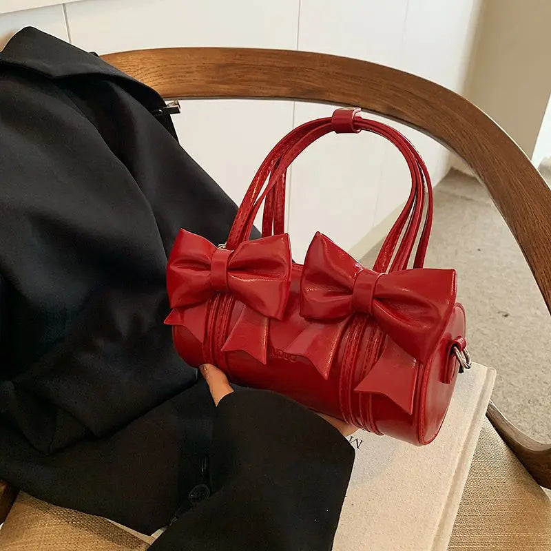 Niche Bow Bag Women's New Shoulder Underarm Bag Versatile Crossbody Portable Cylinder Exquisite Personality High Value Gorgeous