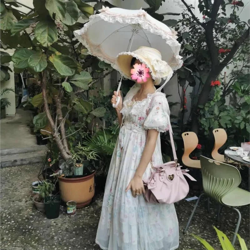 Sweet Bow Lolita Pink Hand Bag Purse Women Harajuku Love Heart Soft Crossbody Bag Lady Kawaii Large Capacity Shoulder Bag Female