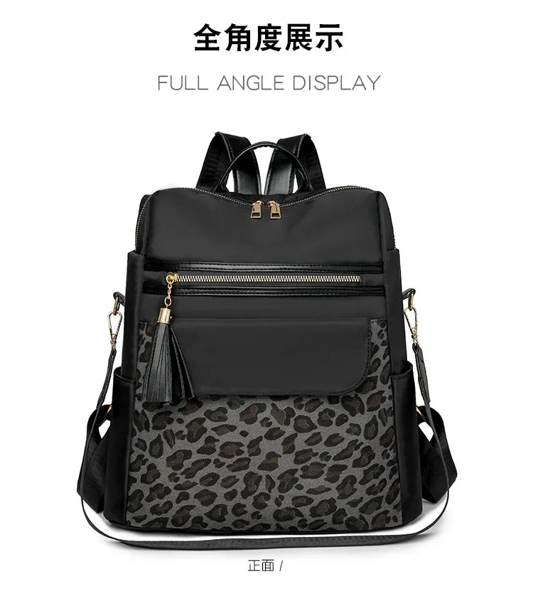 Fashion Oxford Leopard Print Women's Crossbody Bag 2026 New Large Capacity Backpack Hot Selling Casual Shoulder Bag Bolso Mujer