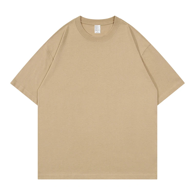 210g Oversized T Shirt 100% Cotton Print Logo Embroidery Customized Photo Pictures Summer Men's Women's Design Short Sleeve Diy