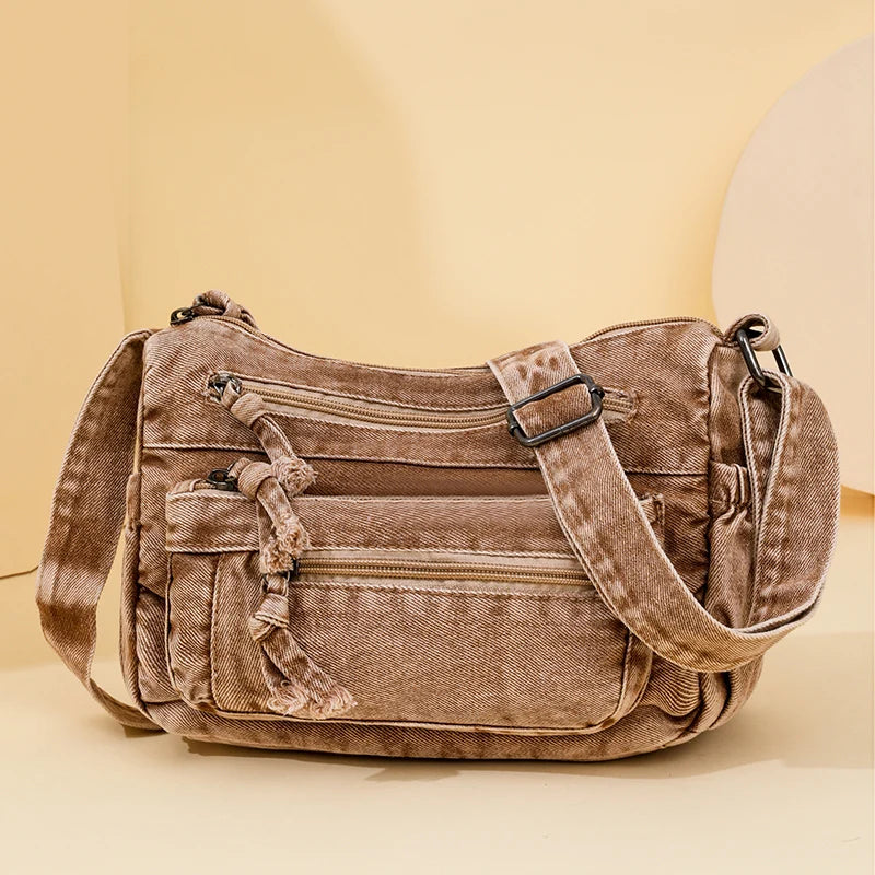 Women Bag Top Selling Denim Vintage Messenger Bag Retro Jeans Tote Large Capacity Woman Casual Fashion Shoulder Bag New Handbag