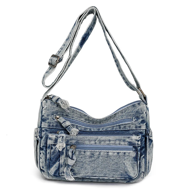 Women Bag Top Selling Denim Vintage Messenger Bag Retro Jeans Tote Large Capacity Woman Casual Fashion Shoulder Bag New Handbag