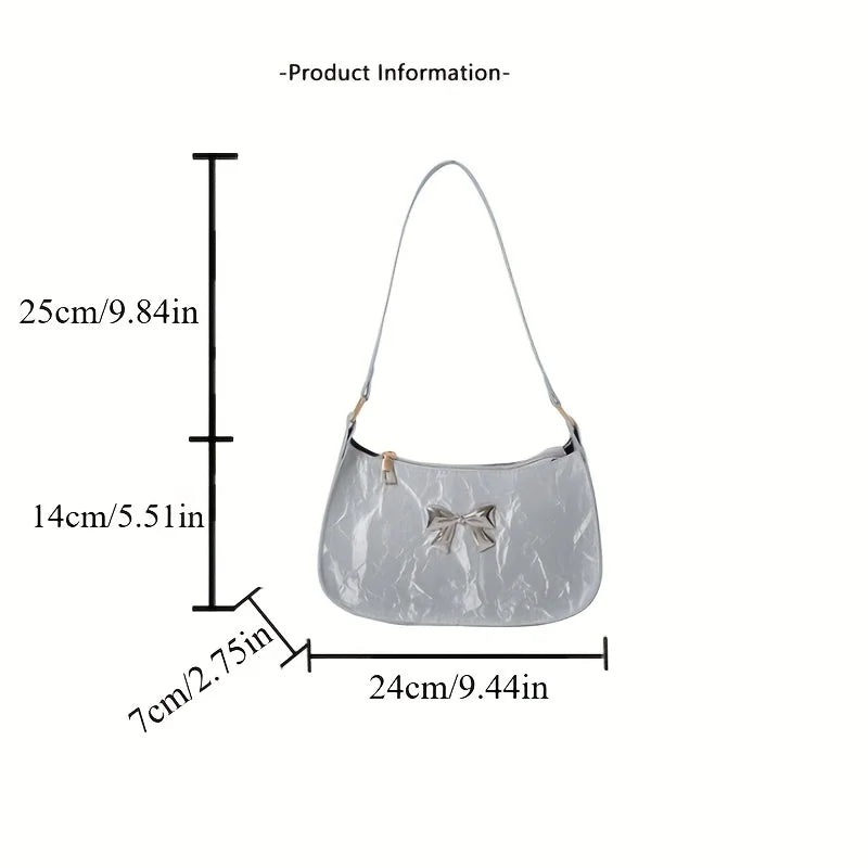 Sweet Fresh Small Bow Handbag for Women Trendy Underarm Shoulder Bag, Suitable for Daily Use, Outings, Dates, Parties, Gifts.