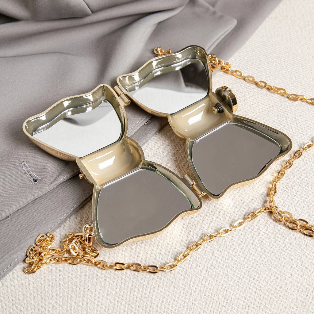 Women's Luxury Designer Bow Acrylic Clutch Bag  with Chain Mini Crossbody Handbag for Party Evening Gold Silver Bags for woman