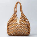 Handmade Woven Beaded Handbag For Women Exquisite Hollow-out Wooden Beaded Shoulder Bag Female Beach Bag