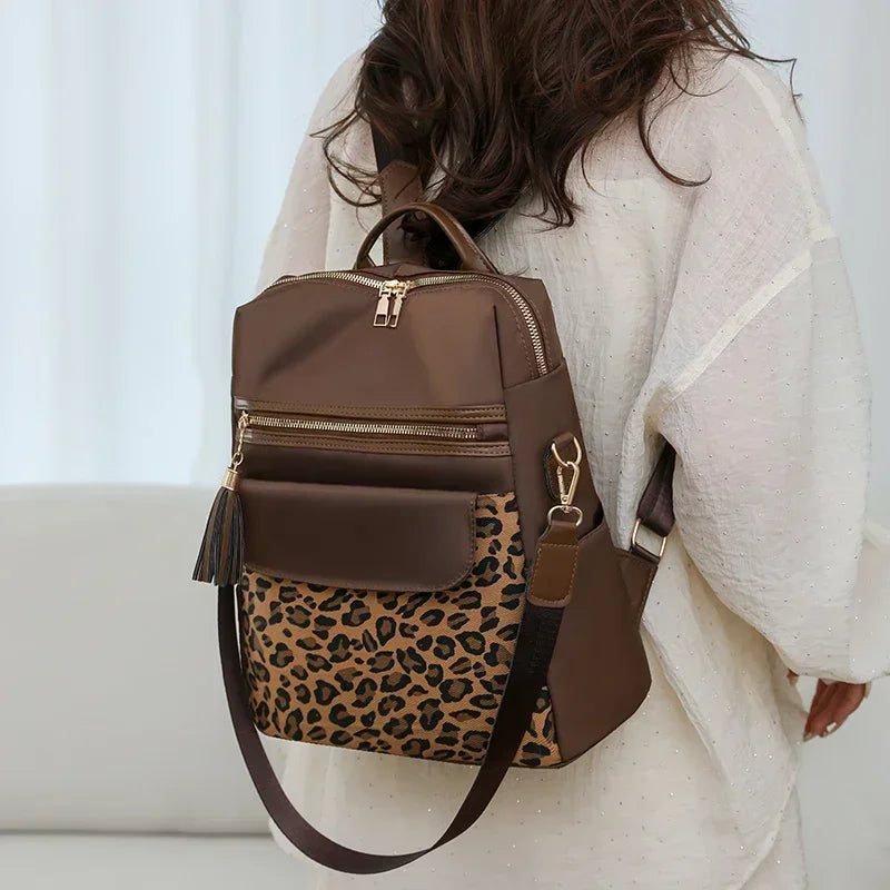 Fashion Oxford Leopard Print Women's Crossbody Bag 2026 New Large Capacity Backpack Hot Selling Casual Shoulder Bag Bolso Mujer