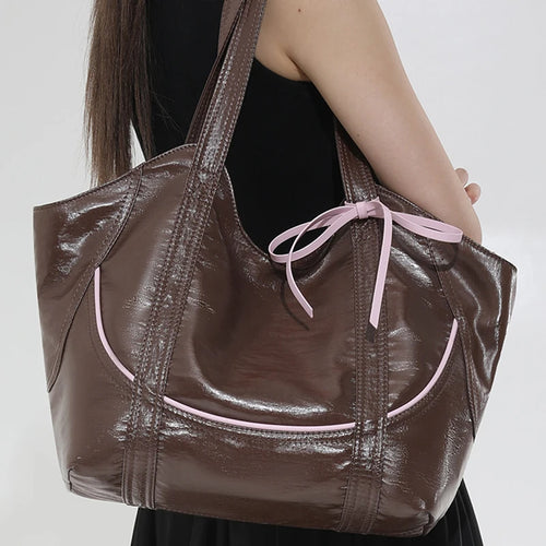 Bow Underarm Shoulder Bag,Women Lightweight Versatile Everyday Handbag,Designer Work Travel Shopping Tote Bag,Large Capacity