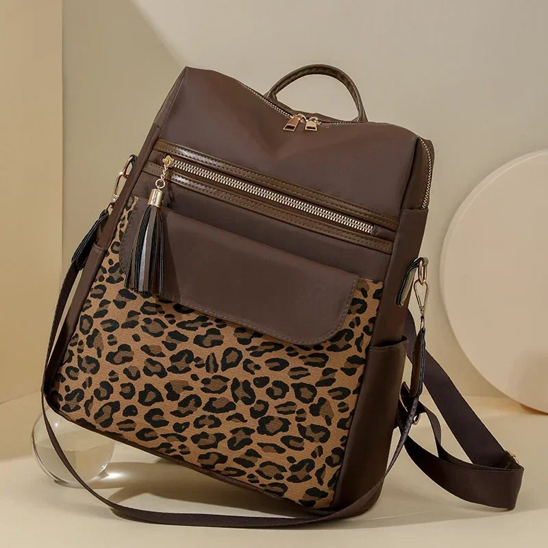 Fashion Oxford Leopard Print Women's Crossbody Bag 2026 New Large Capacity Backpack Hot Selling Casual Shoulder Bag Bolso Mujer