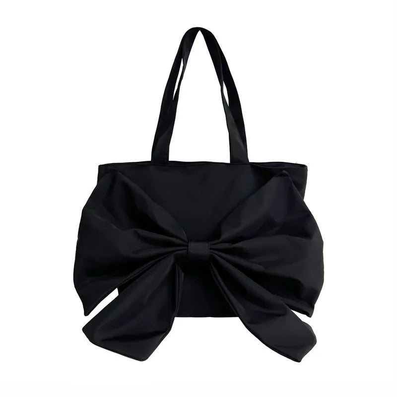 Large Capacity Handbag Casual Tote Big Bowknot Fashion Underarm Shoulder Bag Shopping Pack Korean Style Female Daily Use Bag