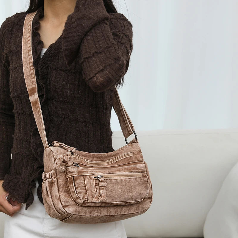 Women Bag Top Selling Denim Vintage Messenger Bag Retro Jeans Tote Large Capacity Woman Casual Fashion Shoulder Bag New Handbag