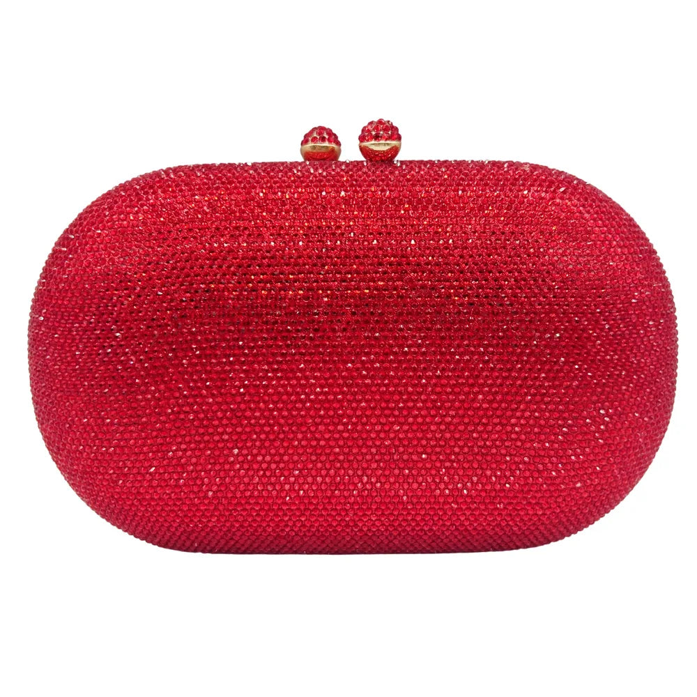 Rhinestone Crystal Evening Clutch Bag Chain Strap Sparkly Handbag Women's Party Wedding Banquet Luxury