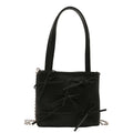 Bow Decoration Women's Simple Shoulder Bag Solid Colour Female Small Crossbody Bags Handle Clutch Ladies Tote Purse Handbags