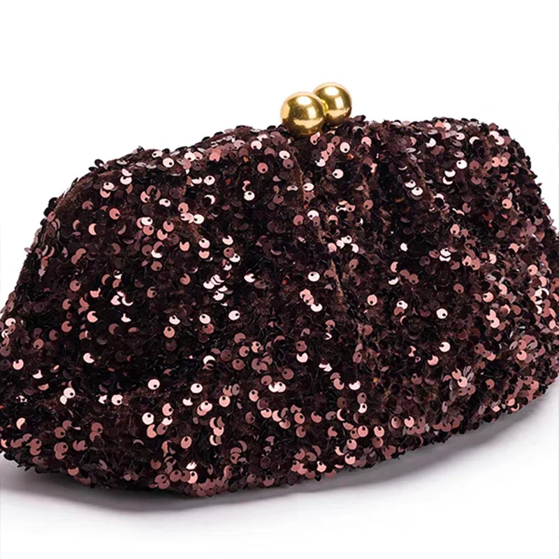 Crystal Rhinestone Clutch Handbag, Luxury Sequin Glitter Sparkly Chain Women Shoulder Bag Crossbody Purse Wedding Banquet Prom