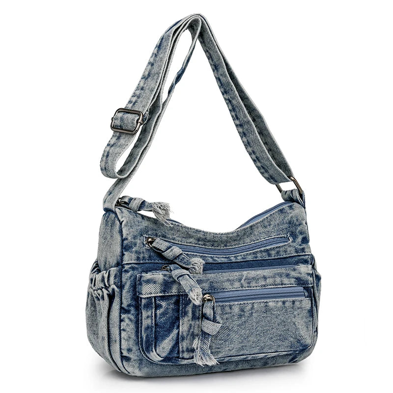 Women Bag Top Selling Denim Vintage Messenger Bag Retro Jeans Tote Large Capacity Woman Casual Fashion Shoulder Bag New Handbag