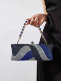 Stylish Women Rhinestone Clutch Cahin Strap Crossbody Bag Elegant Wedding Crystal Purse Evening Handbag for Cocktail Party