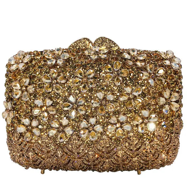 Boutique De FGG Rhinestone Clutch Purses for Women Evening Bags Elegant Crystal Clutch Purse Wedding Party Handbags and Purses
