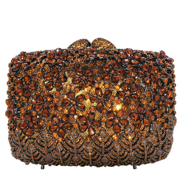 Boutique De FGG Rhinestone Clutch Purses for Women Evening Bags Elegant Crystal Clutch Purse Wedding Party Handbags and Purses