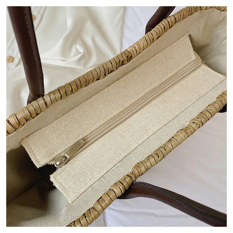 Handmade Women's Shoulder Bag Large Capacity Handbags Bohemian Summer Straw Beach Bag Female Shopper Basket Woven Tote Bags