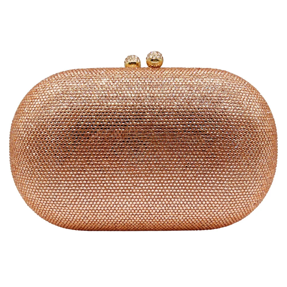 Rhinestone Crystal Evening Clutch Bag Chain Strap Sparkly Handbag Women's Party Wedding Banquet Luxury