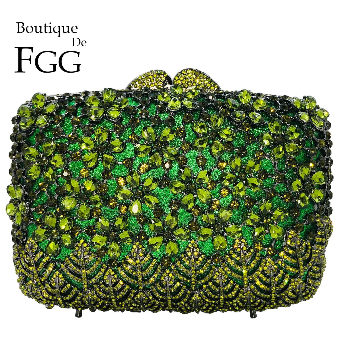 Boutique De FGG Rhinestone Clutch Purses for Women Evening Bags Elegant Crystal Clutch Purse Wedding Party Handbags and Purses