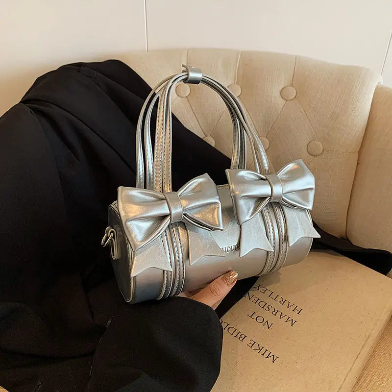 Niche Bow Bag Women's New Shoulder Underarm Bag Versatile Crossbody Portable Cylinder Exquisite Personality High Value Gorgeous