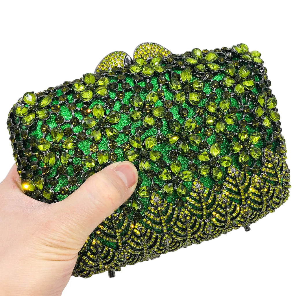 Boutique De FGG Rhinestone Clutch Purses for Women Evening Bags Elegant Crystal Clutch Purse Wedding Party Handbags and Purses