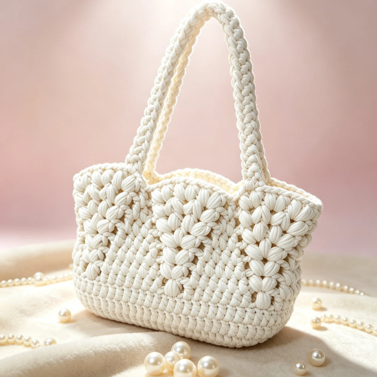 Women's Handbag, Purely Handmade Woven Bag, Niche High-End Handmade Crochet Wooden Handbag, Vintage Fan-Shaped Hollow Woven Underarm Bag, Holiday Style Large-Capacity Shoulder and Crossbody Bag, Gentle Forest-Style Design wit