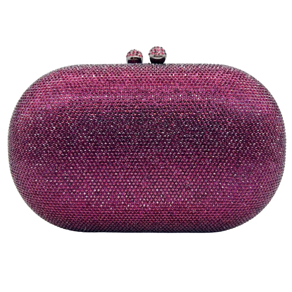 Rhinestone Crystal Evening Clutch Bag Chain Strap Sparkly Handbag Women's Party Wedding Banquet Luxury