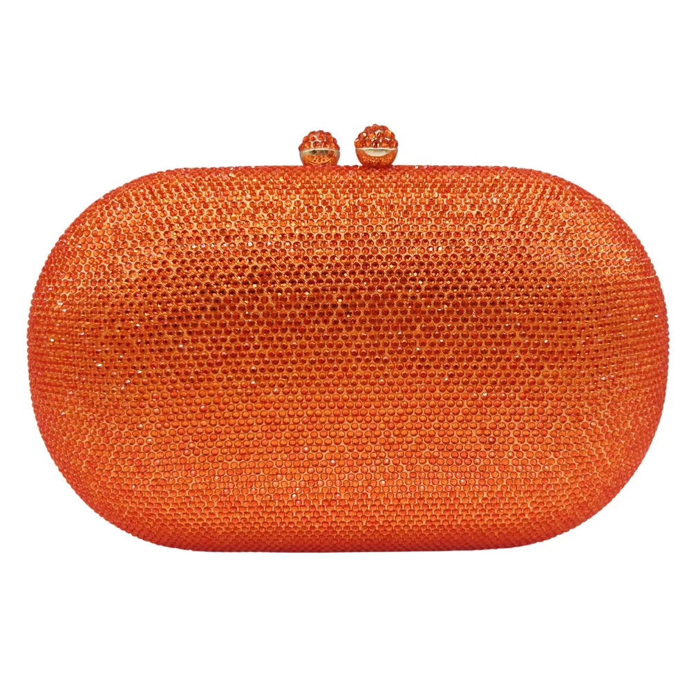 Rhinestone Crystal Evening Clutch Bag Chain Strap Sparkly Handbag Women's Party Wedding Banquet Luxury