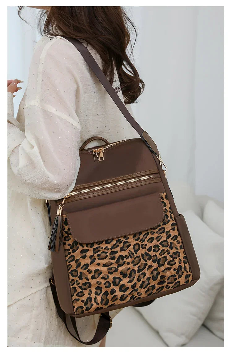 Fashion Oxford Leopard Print Women's Crossbody Bag 2026 New Large Capacity Backpack Hot Selling Casual Shoulder Bag Bolso Mujer