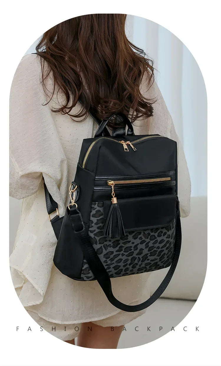 Fashion Oxford Leopard Print Women's Crossbody Bag 2026 New Large Capacity Backpack Hot Selling Casual Shoulder Bag Bolso Mujer