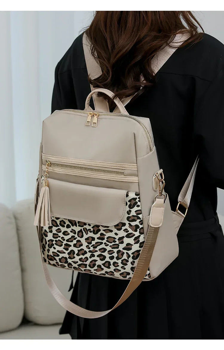 Fashion Oxford Leopard Print Women's Crossbody Bag 2026 New Large Capacity Backpack Hot Selling Casual Shoulder Bag Bolso Mujer