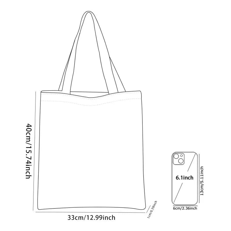 Bow pattern printed casual handbag, reusable fashionable backpack, multifunctional handbag, canvas shopping bag