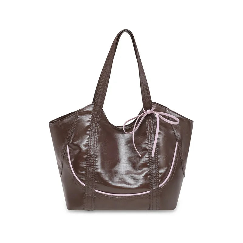 Bow Underarm Shoulder Bag,Women Lightweight Versatile Everyday Handbag,Designer Work Travel Shopping Tote Bag,Large Capacity